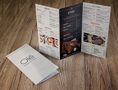 The OLE Sticks Menu branding brochure design food menu minimal restaurant