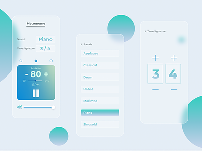 Metronome - Glassmorphism Mobile App (Rebound)
