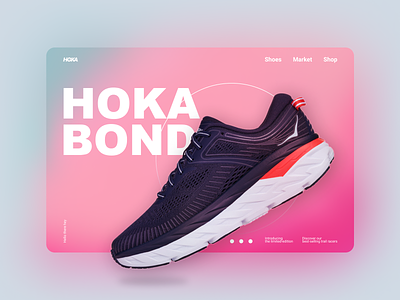 Hoka Bondi clean design fashion figma hoka inspiration interface minimal new popular rebound run shoes shot sport ui ux web webdesign