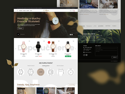 Watches eshop clean ecommerce elegant eshop feminine gold homepage icons illustration index luxury watches web webdesign website