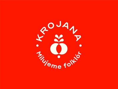Krojana – logo badge brand branding circle clean clothing icon identity logo logo in circle logo mark motif red simple stamp symbol traditional visual style