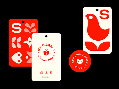 Krojana – clothing labels brand branding clothing brand fasion identity labels logo logotype packaging red tags traditional visual style