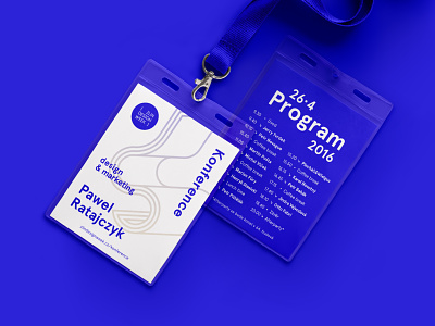 Zlin Design Week branding clean conference design festival lanyard badge minimal name badge name tag print design royal blue typography visual identity white typography zlin design week