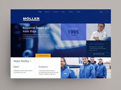 Möller blue website box grid business web clean colorful company design grid layout header homepage homepage design index jumbotron minimal royal blue web webdesign website