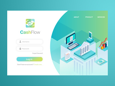 Login Page Cash Flow cash flow illustration logo money vector