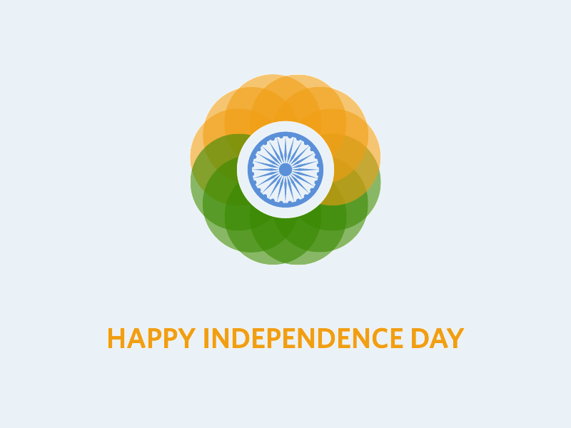 Happy Independence Day India 15 august day flag flat happy icon independence india indian logo