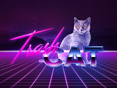 RetroCat 80s cat outrun retrowave