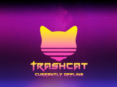 Offline Screen cat outrun retro twitch twitch.tv