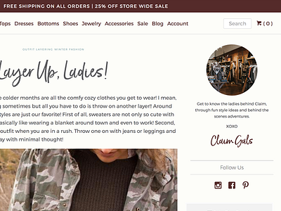 Boutique Shopify Redesign blog boutique interface redesign shopify web website