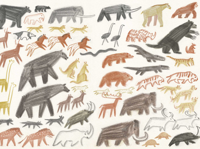 Ice Age animals childrens book drawn evolution folioart history illustration nature pencil sketch william grill