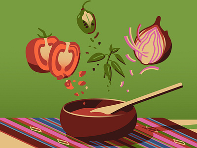 Llajua digital folioart food illustration peter henderson recipe vector