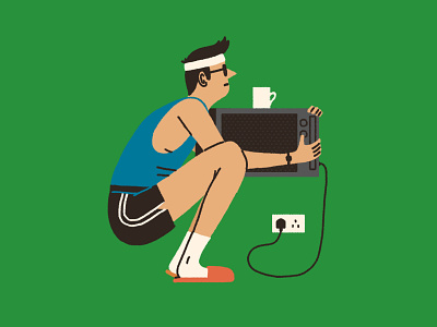 Work(out) From Home character digital exercise folioart home humour illustration michael parkin people