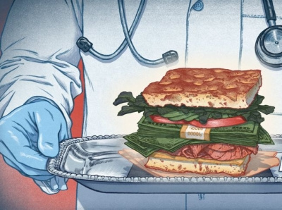 $1007 Sandwich conceptual digital editorial folioart food illustration medical politics sandwich texture