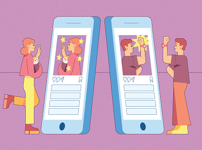 Gender Bias character digital editorial folioart illustration kiki ljung social media technology vector