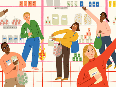 Supermarket Swerve amelia flower character colourful digital folioart food illustration lifestyle people procreate