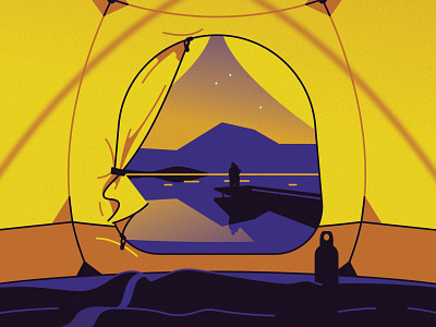 Camping Trip camping digital folioart illustration landscape outdoors peter henderson travel vector