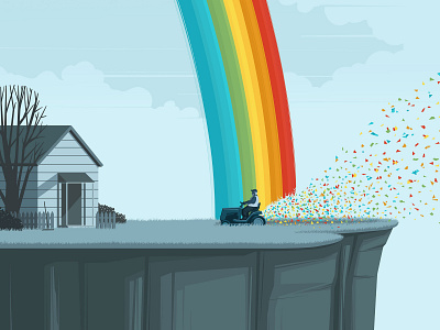 Rainbow character conceptual digital editorial folioart garden illustration landscape rainbow stephan schmitz