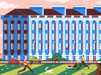 Bath building character city community digital editorial folioart illustration michael driver