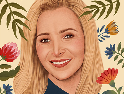 Lisa Kudrow botanical digital editorial floral folioart illustration mercedes debellard pattern portrait