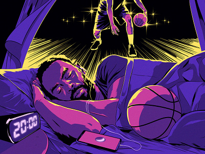 Sleep Studies alexander wells basketball digital editorial folioart illustration portrait sleep sport