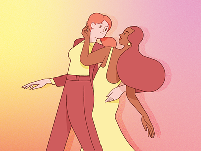 Princess Charming character couple dance digital folioart illustration kiki ljung vector women