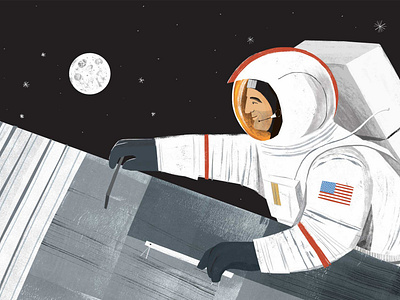 Giant Leap america astronaut book character digital folioart history illustration publishing space