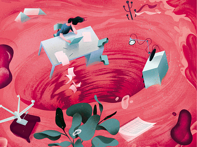 Menstruation business conceptual digital editorial eleni debo folioart illustration texture women