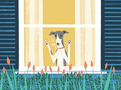 Dog digital dog editorial folioart illustration sam kalda