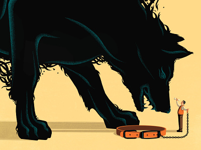Fears animal character conceptual digital dog editorial folioart illustration stephan schmitz