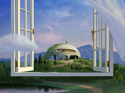 Go Near anne sharp architecture building conceptual digital painting folioart illustration landscape surreal