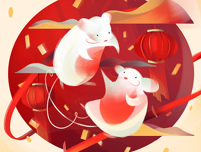 Year of the Rat animals chinese new year digital folioart illustration jia yi liu rat zodiac