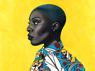 Laura Mvula digital folioart helen green illustration musician painting pattern portrait
