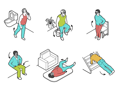 Lockdown Exercises character diagram digital exercise folioart illustration infographic isometric line son of alan