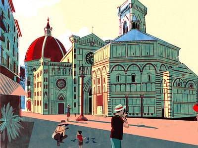 Florence alex green architecture digital editorial folioart holiday illustration reportage travel