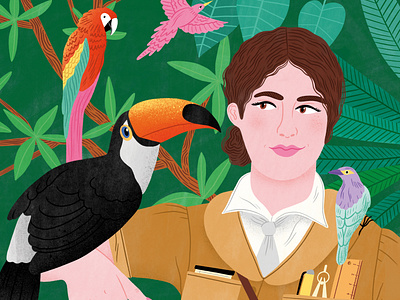 Emilie Snethlage birds bodil jane book digital folioart illustration nature portrait publishing woman