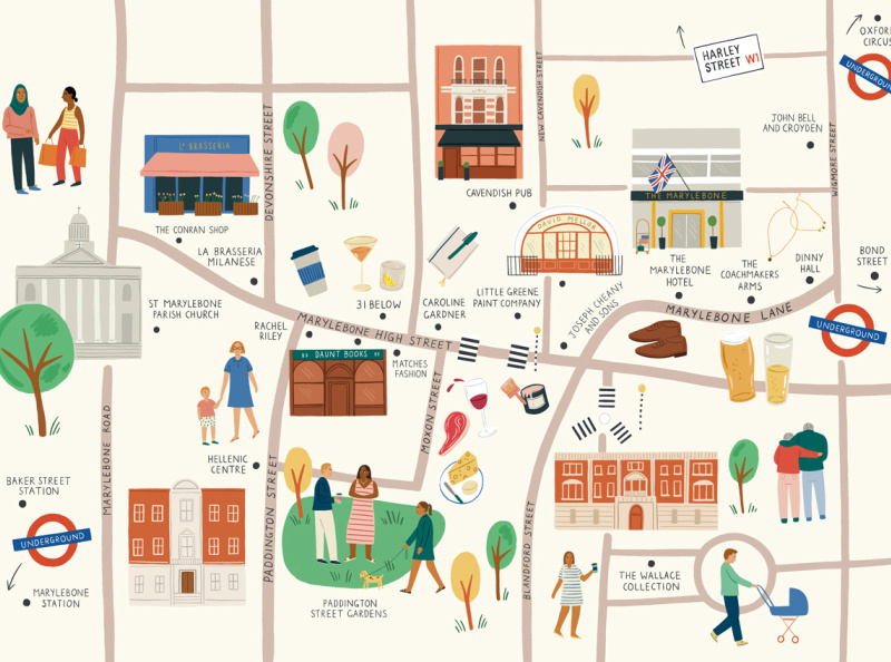 Marylebone Village by Folio Illustration Agency on Dribbble