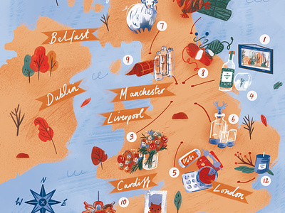 Isle of Creators autumn digital editorial folioart illustration landscape map