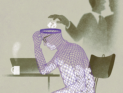 Bullying business conceptual digital editorial eleni debo folioart illustration texture