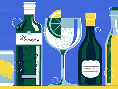 Gin cocktails cocktails digital drinks editorial folioart illustration michael driver texture