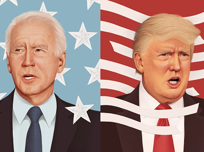 Presidential Candidates america conceptual digital editorial folioart illustration mercedes debellard portrait president realist usa