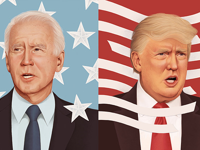 Presidential Candidates america conceptual digital editorial folioart illustration mercedes debellard portrait president realist usa