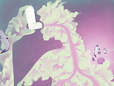 Asthma Treatments conceptual digital editorial eleni debo folioart illustration medicine science texture