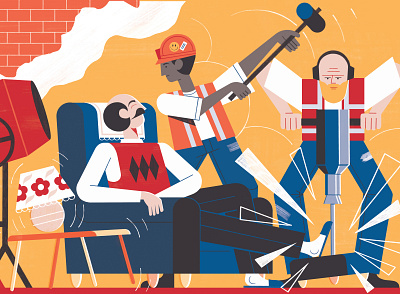 Hearing Loss character digital editorial folioart illustration magazine michael driver noise