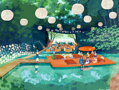Kyoto digital folioart hifumiyo illustration japan landscape texture travel