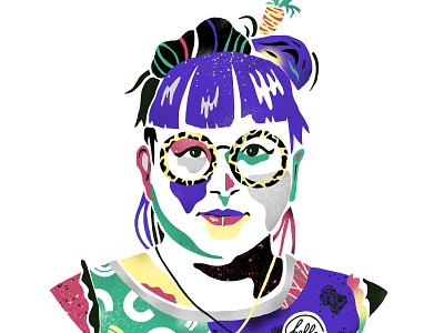 Edwina antoine corbineau colourful digital folioart graphic illustration pattern portrait