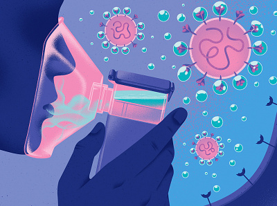 Nanobodies digital editorial folioart illustration kouzou sakai medical science texture