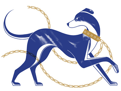 The Hound animal digital dog folioart illustration michael driver print risograph