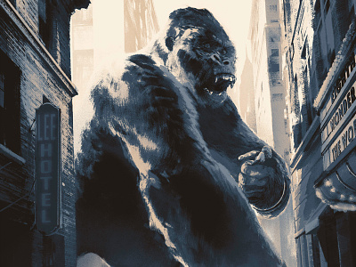 King Kong digital film folioart illustration juan esteban rodriguez poster texture