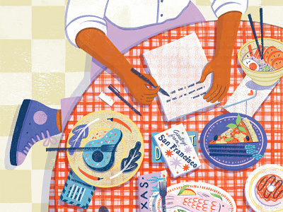Love Letters chef city digital editorial folioart food illustration olivia waller texture