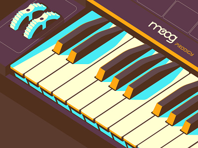 Moog Keyboard digital folioart illustration music peter greenwood retro vector